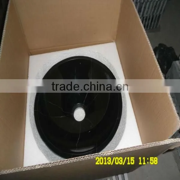 Polished Nero Marquina Black Marble Bathroom Vanity Wash Basins