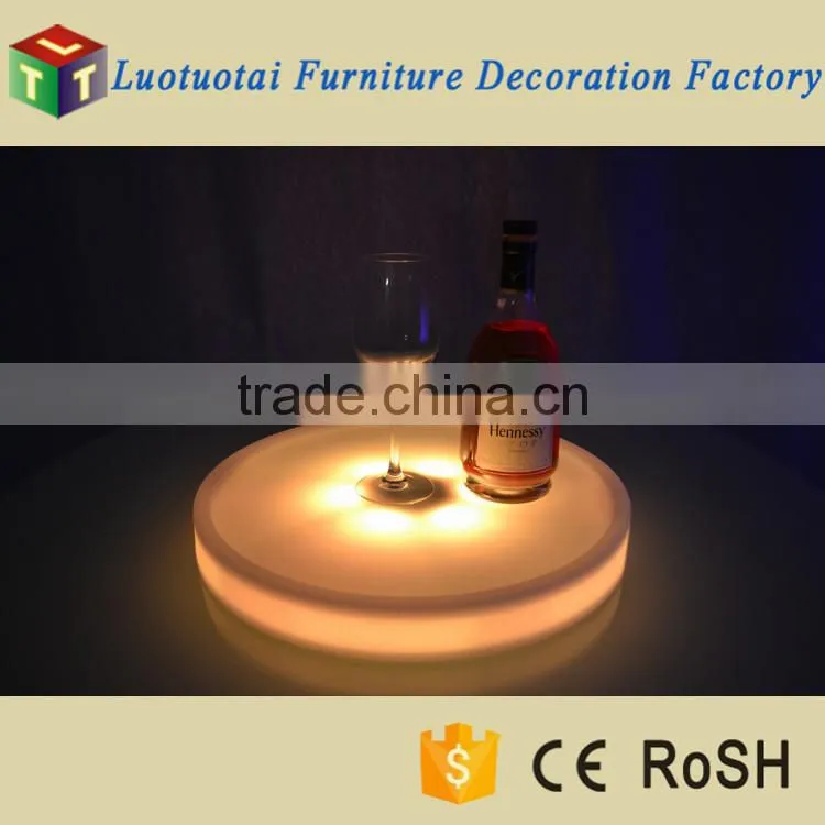 PE material round shape RGBW color LED wine pallet for events/party/wedding