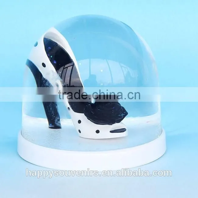 Beautiful custom women white shoes plastic snow globe