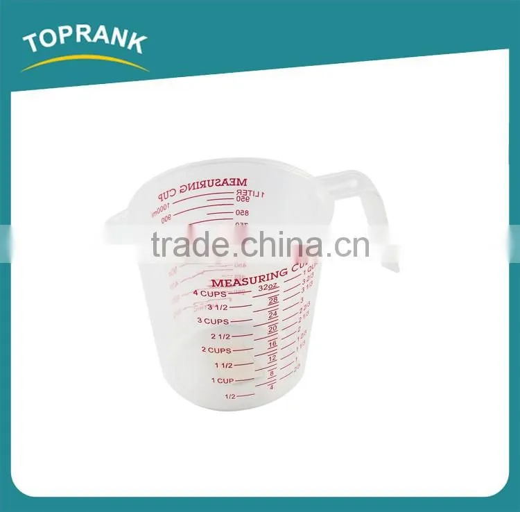 Toprank BSCI Factory Wholesale PP Plastic 1000ml Measuring Cup Set For Measuring Liquid Volume And Weight