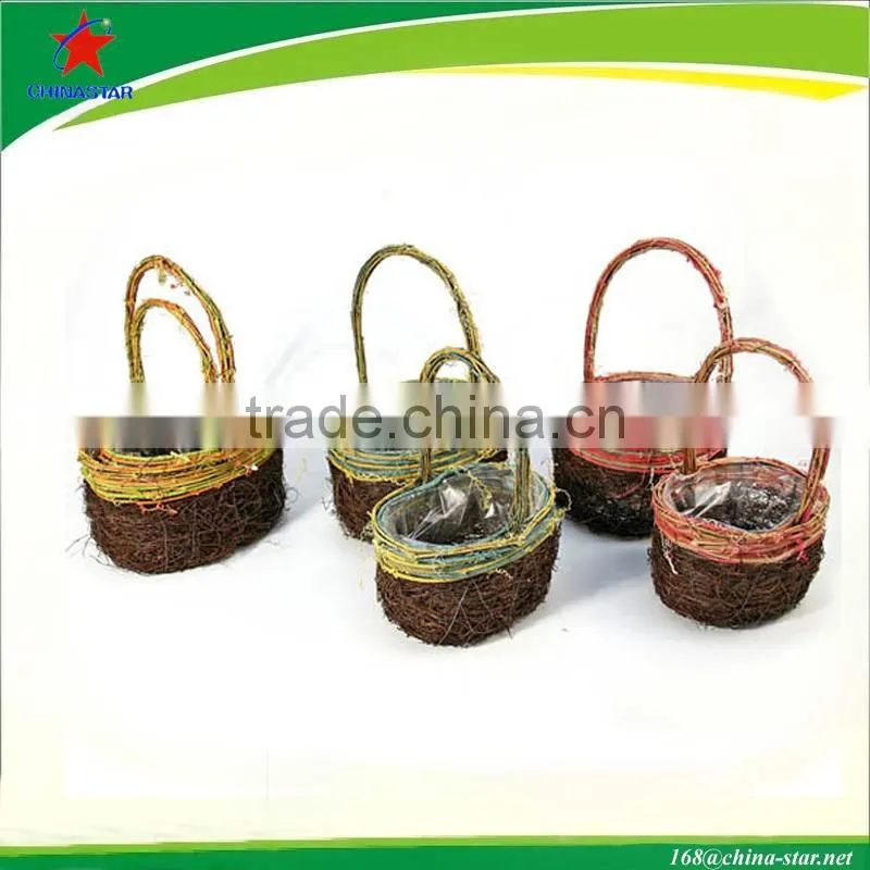 rattan flower arrangement pot