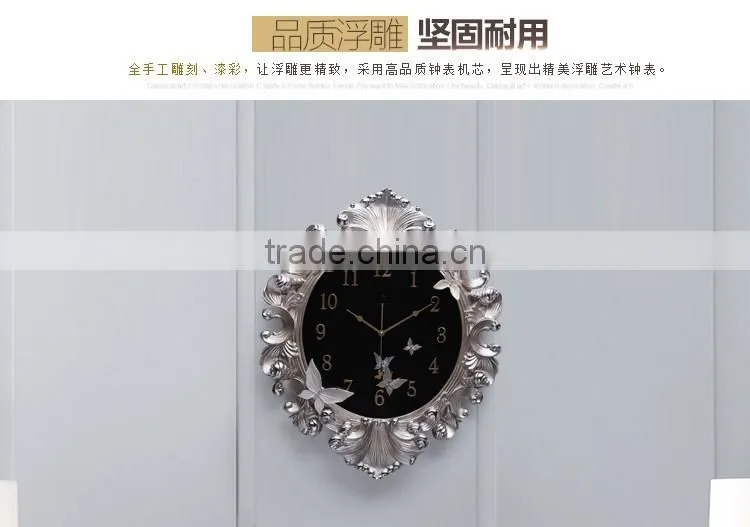 M0019 Momoda Living room Creative fancy elegant 3D flower wall clock Quiet quartz home decoration gold silver art wall clock