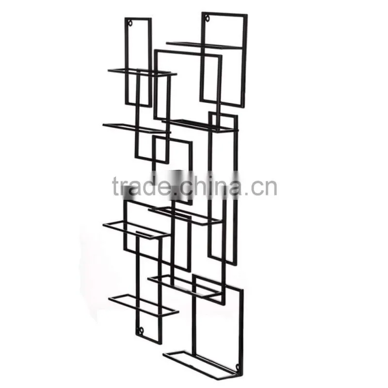 2016 Fasion wall mount bottle rack 10 bottles metal wine holder