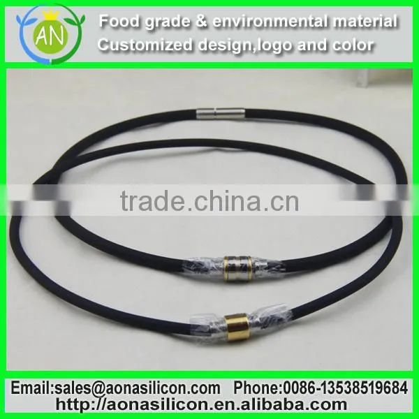 Health baseball energy silicone necklace for blood circulation