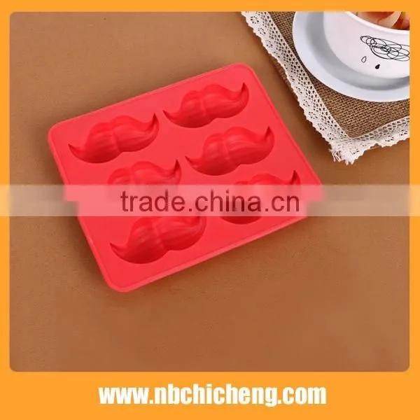 Food grade TPR ice tray mold/chocolate tray mold, mustache shape chocolate tray mold for fancy design