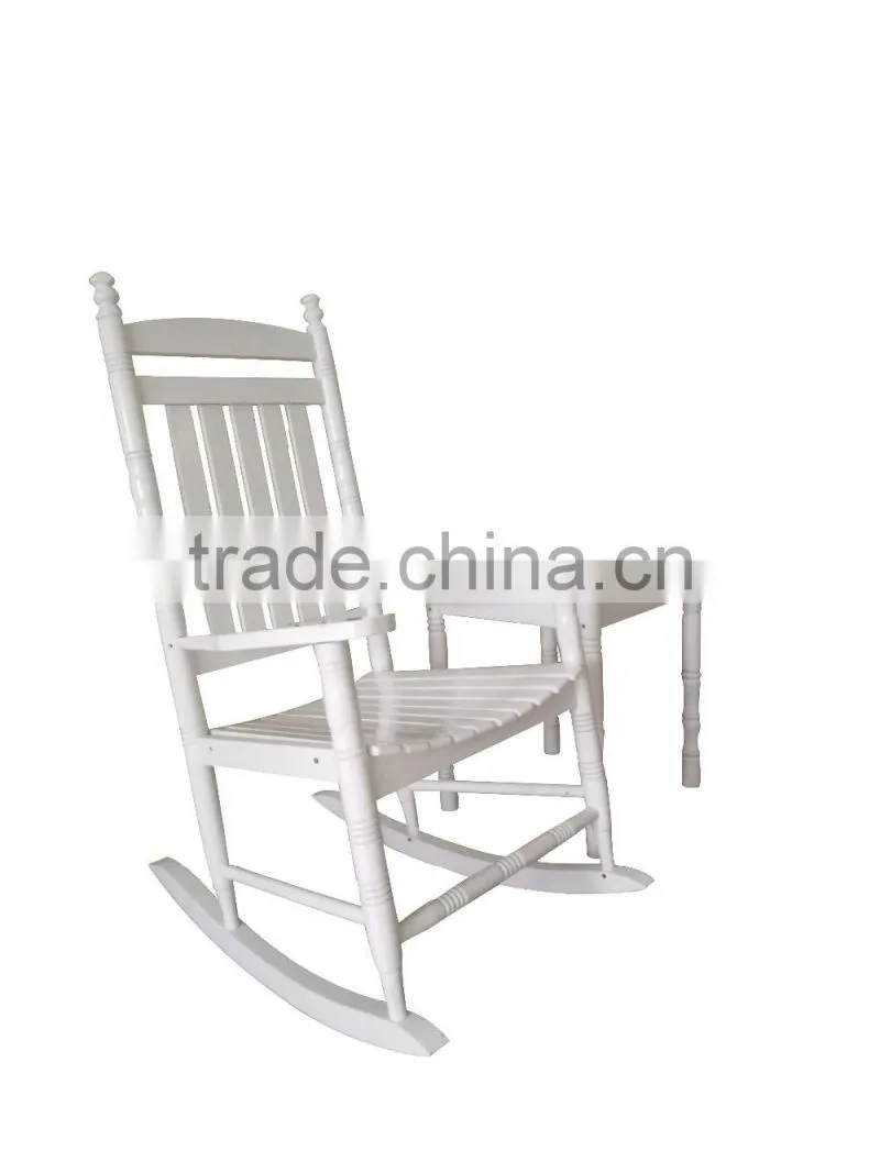 Manufacturer directly supply the set of wooden rocking chair and table for hot sale