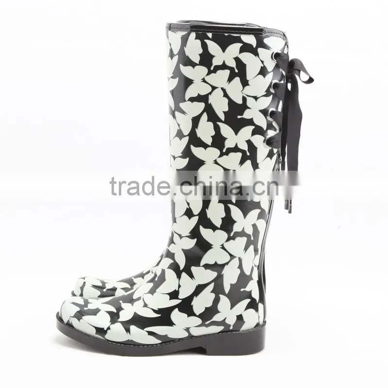 fashion rubber rain boots with cute pattern