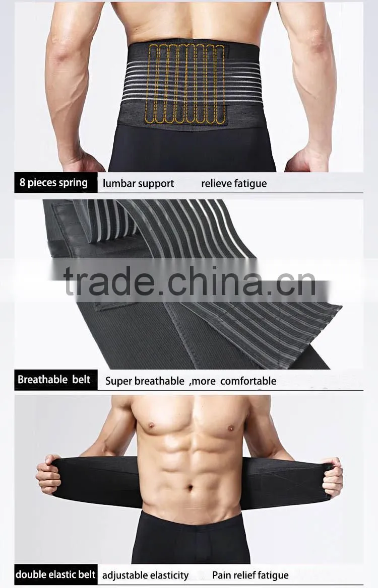 Black Sports Waist Training Belt with Spring