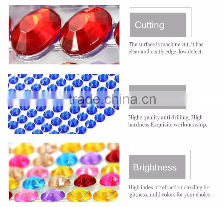 Wholesale Custom Glitter Crystal Sticker Diy Self Adhesive Back Glue Acrylic Rhinestone Sticker