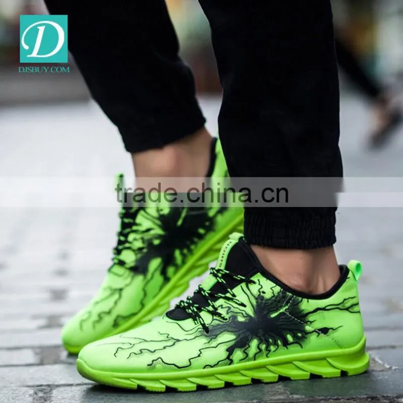 Top Level Green Color Shoes Comfortable Men Running Shoes