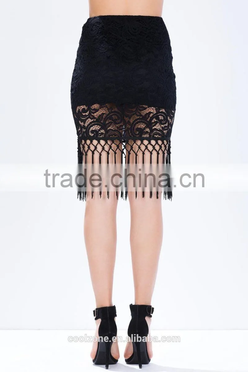 Hottest crochet party skirts women skirt design with falling fringe