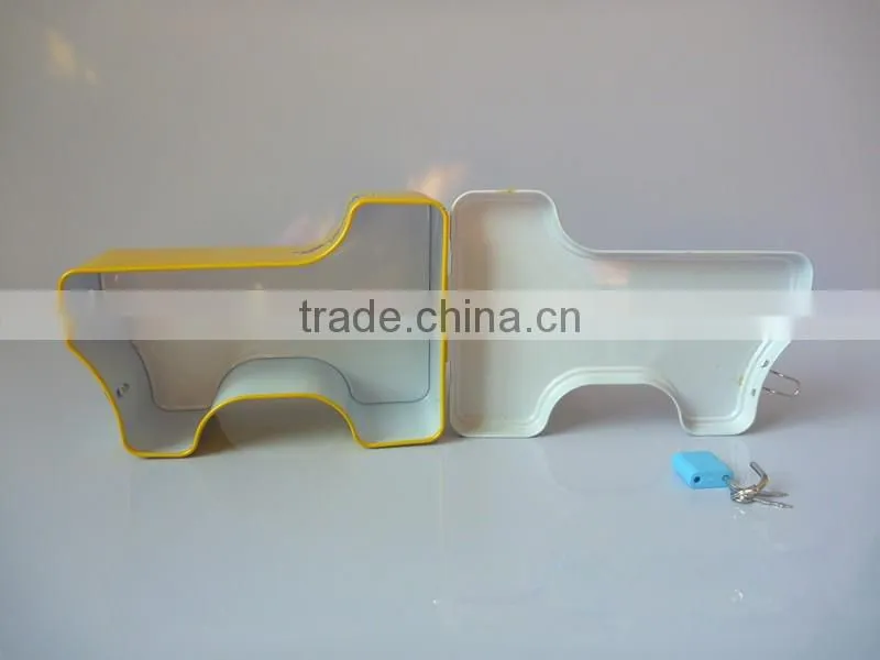 Low Price hot selling tinplate material craft gift box cheap metal iron piggy bank for collection