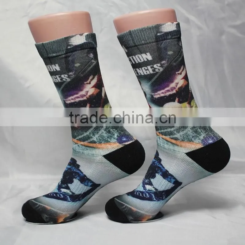 3d Digital printed custom design elite basketball crew socks terry socks factory