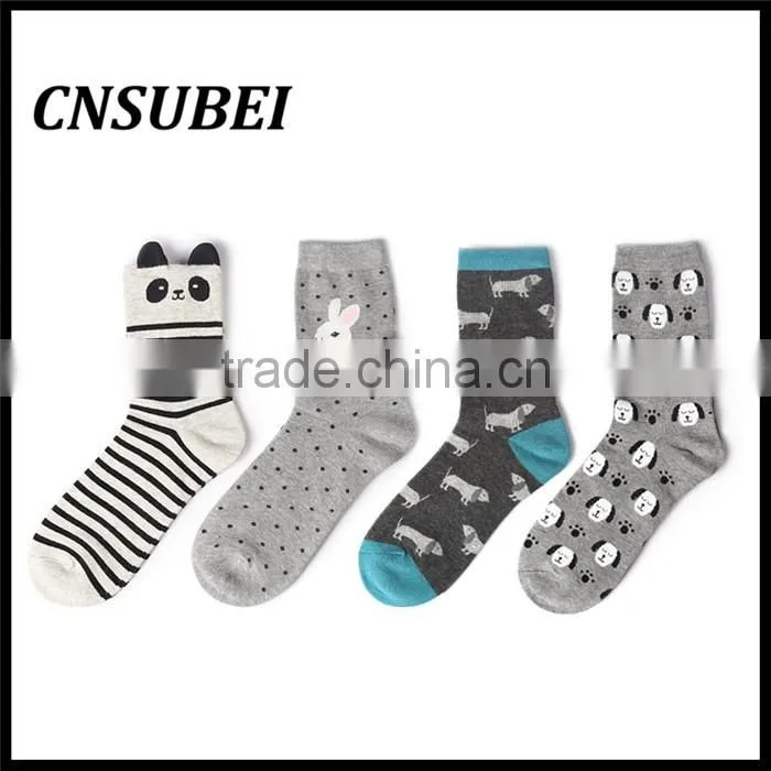Shaoxing socks factory cute 3D cozy cartoon design young girl teen tube cartoon socks for wholesale
