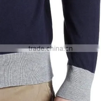 The long sleeve dark blue deep V neck knitting cardigan casual men knitted sweater