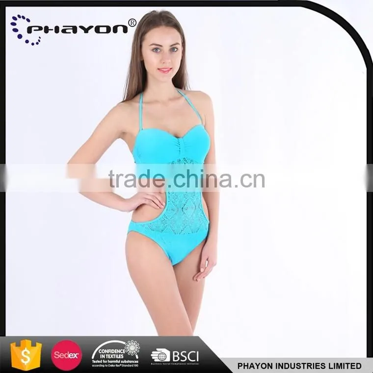 < OEM>beaded neoprene bikini blocking mesh net Triangle bikini