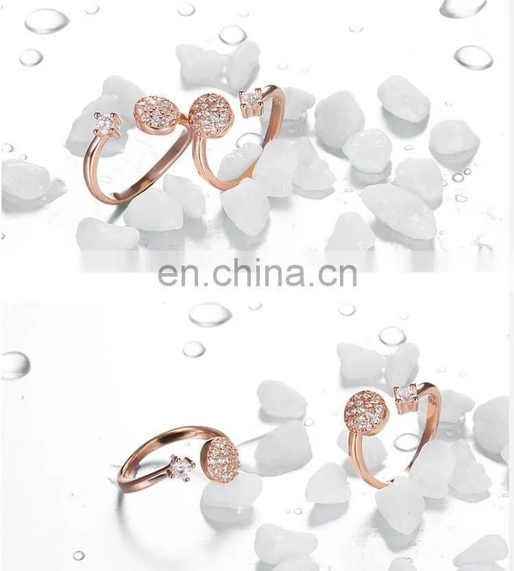 Rose gold plated brass crystal CZ stone ring for Women , Best Wedding gift,Love ring
