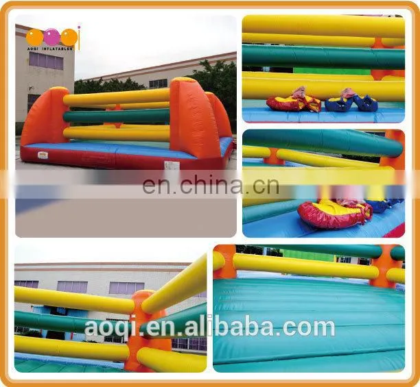 AOQI new design outdoor interactive inflatable boxing ring game for adults