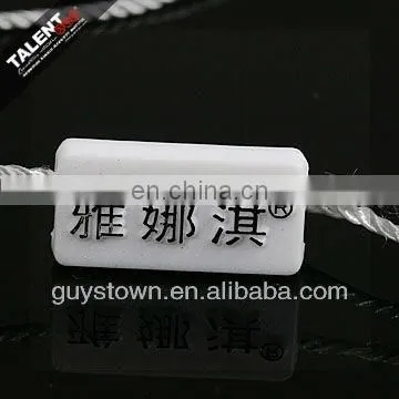 custom private name plastic lock tag string for garment hangtag