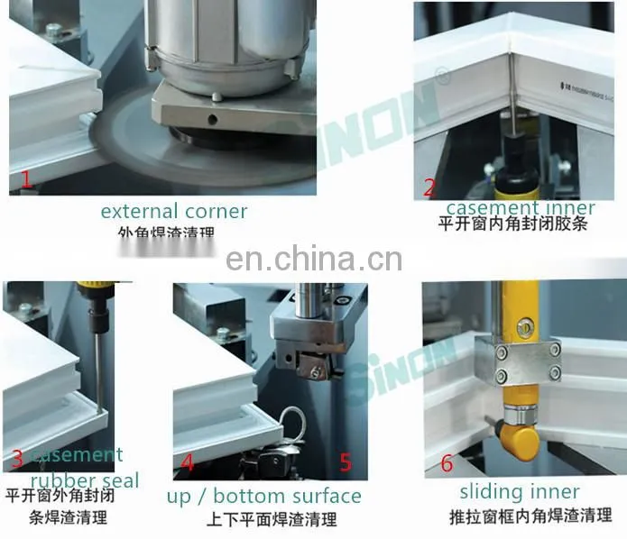 pvc door building window cleaning equipment cnc corner cleaning machine