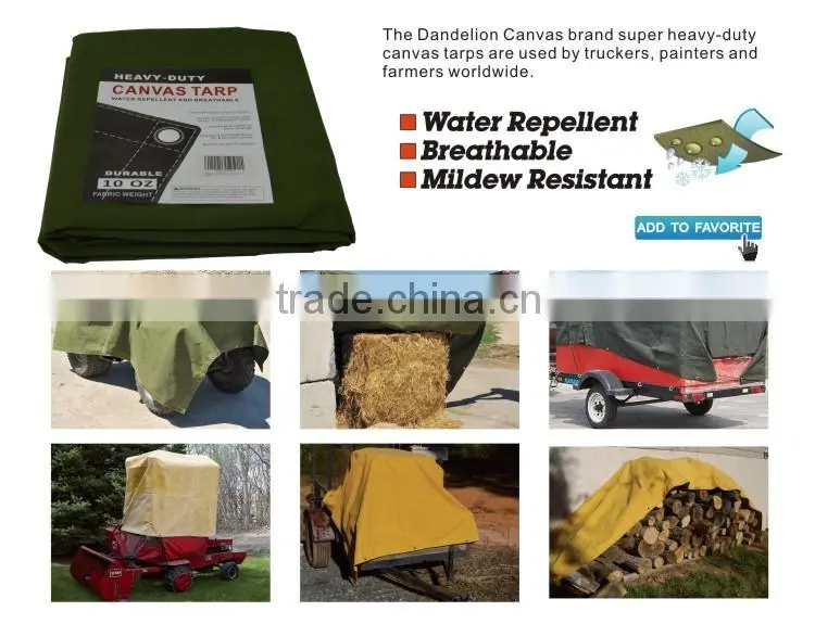 olive green polyester cotton heavy duty waterproof canvas tarps