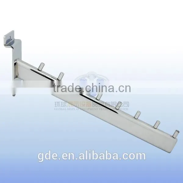 Metal chrome slatwall waterfall display hook with 7 pins