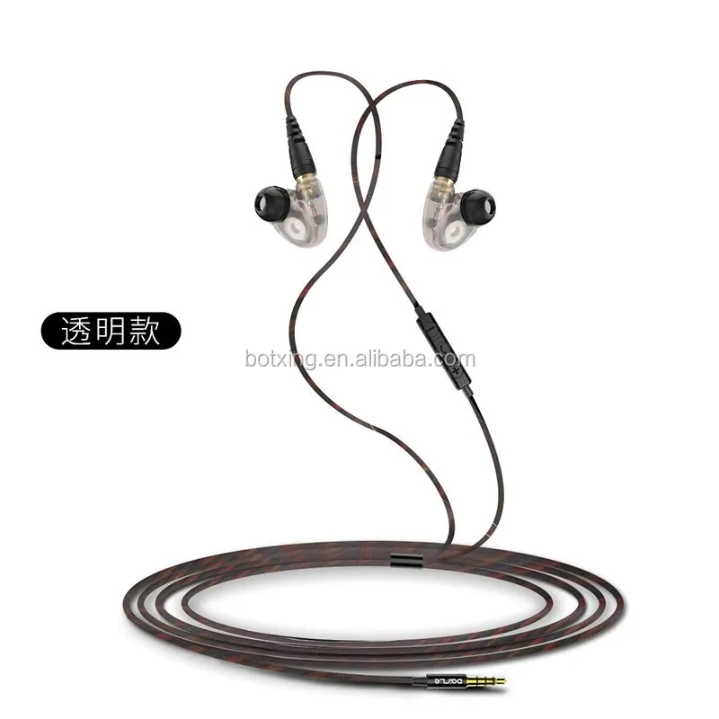 Best quality stripped-down double speaker earphone headphone in ear with speaker voice coil
