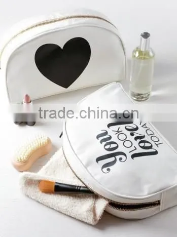 You Look Lovely design has been printed big and bold in black cosmetic bag