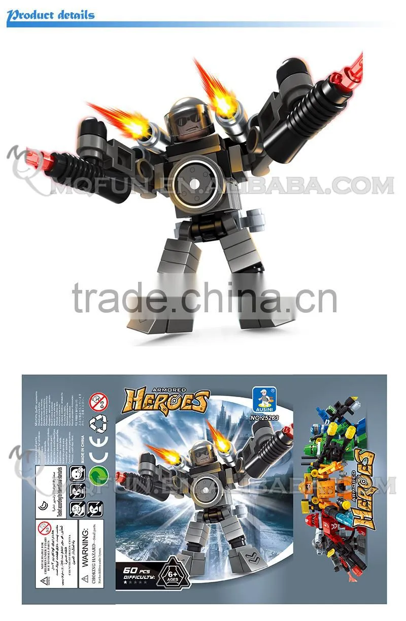 Mini Qute DIY city outer space guarder robot astronaut super hero action figure plastic building block educational toy NO.25263