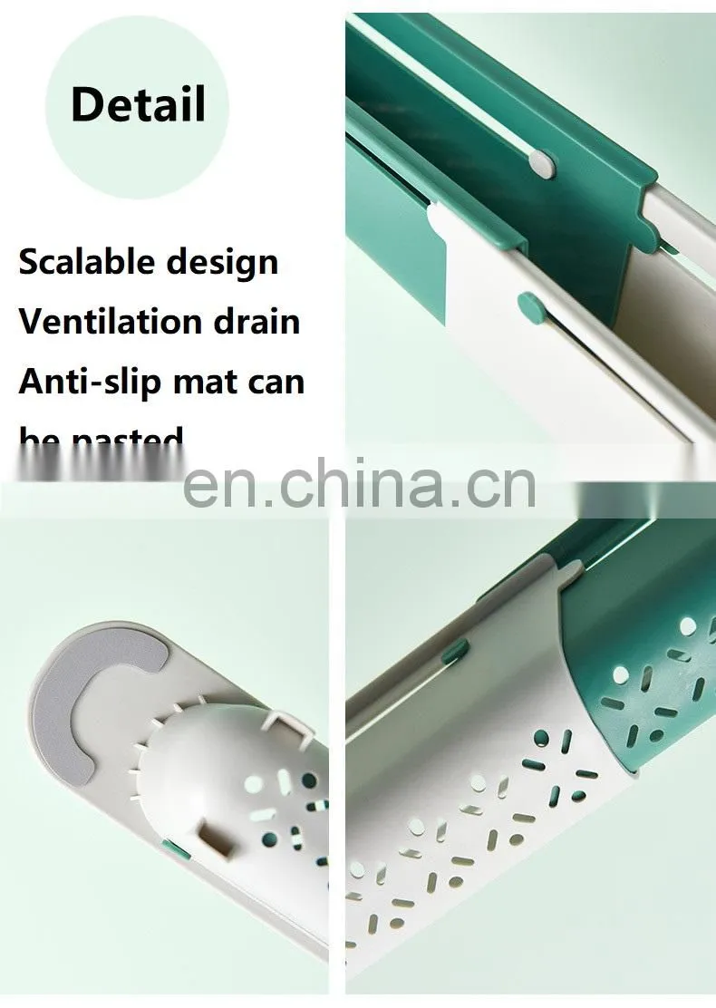 Telescopic Sink Shelf Kitchen Sink Organizer Soap Sponge Holder Towel Drain Rack Storage Basket Kitchen accessories gadget
