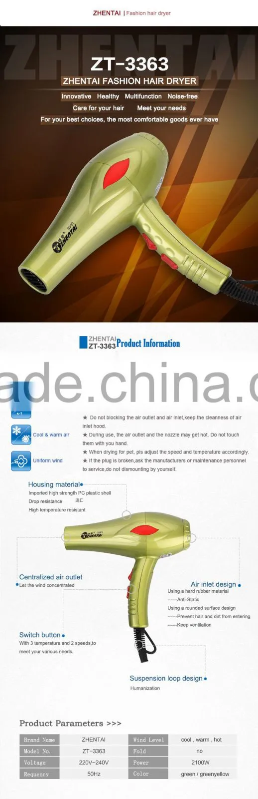 2015 Super Ionic Blow Dryer Johnson Motor Hair Dryer Hair Dryer Supplier on Alibaba