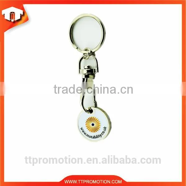 2015 hot selling plastic trolley coin keychain