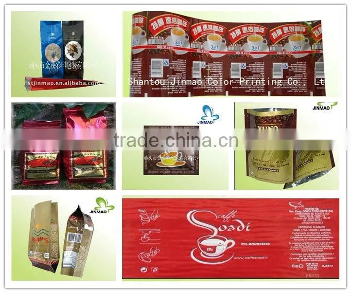 Resealable plastic food bag for coffee bean