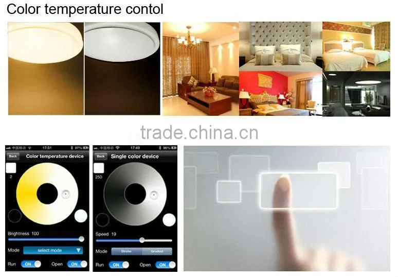 2013 new design 7w high brightness round wifi iphone control led ceiling panel light