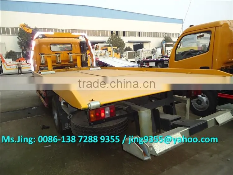 HOWO 3800mm wheelbase cheap wrecker tow truck, L5600*W2300 flatbed wrecker towing truck on sale in Africa