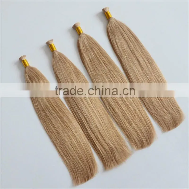 Europea virgin hair bows bulk, blonde remy hair for weaving