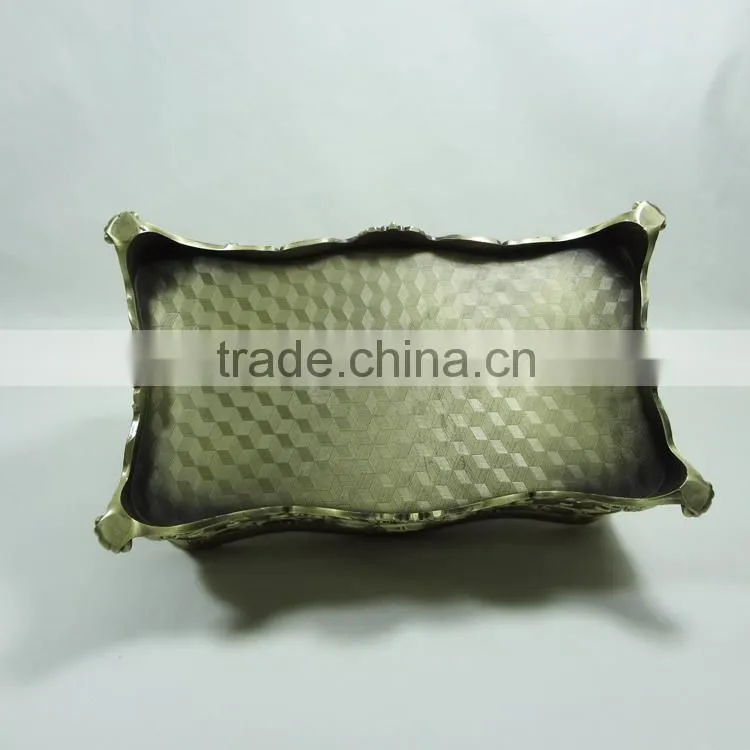 Metal rectangle rose Tissue Box (LD-4327L/D/P)