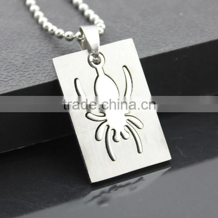 Stainless steel combo spider pendant necklace