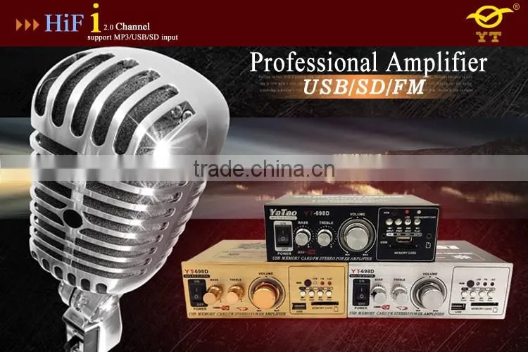 Discount 2015 newest professional audio power amplifier YT-698D with usb/sd three colour