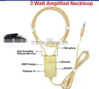 3 Watt Amplified Induction Earpiece Neck loop Wireless Micro Nano Spy Earpiece