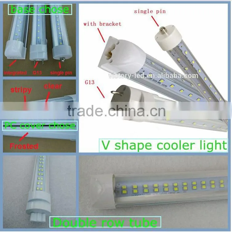 6500k G13 single pin integrated led v shape tube light cooler light tube tube8 japanese