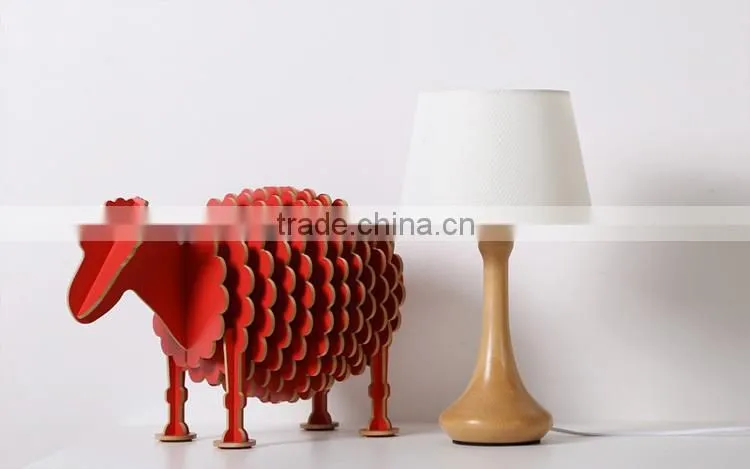 LED Wood table lamp JK-879-18 LED Wood table Light white round lampshade wooden table lamp