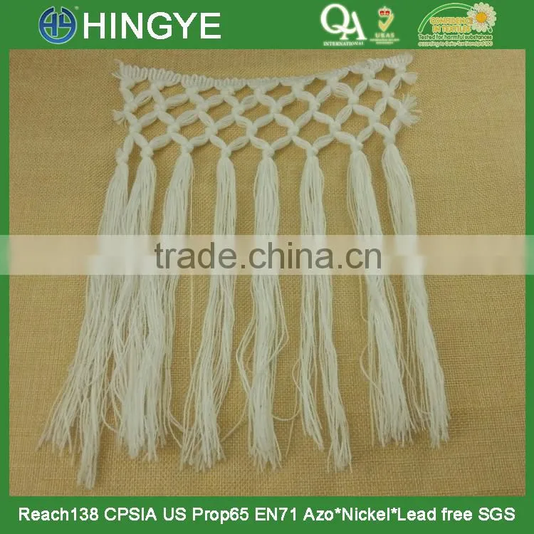 wholesale white cotton tassel long fringe trim H1546