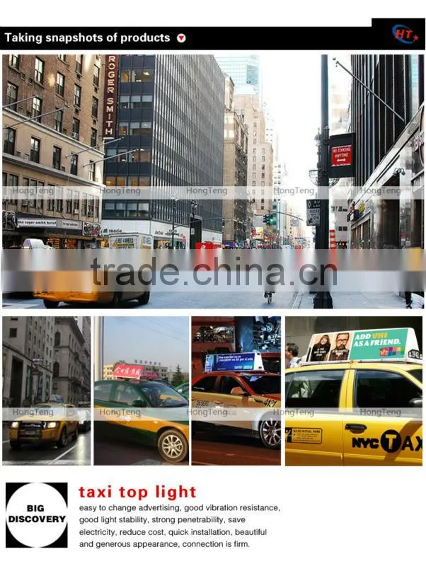 Waterproof lighting led taxi top advertising
