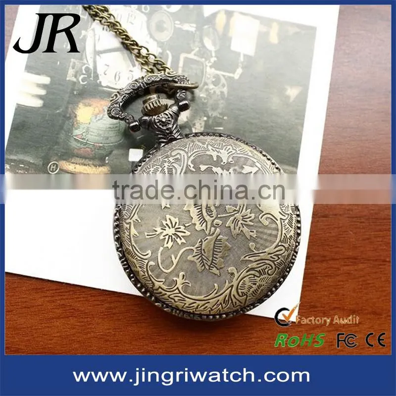 antique pocket watch necklace colorful big face watches vintage alloy pocket watch with lid
