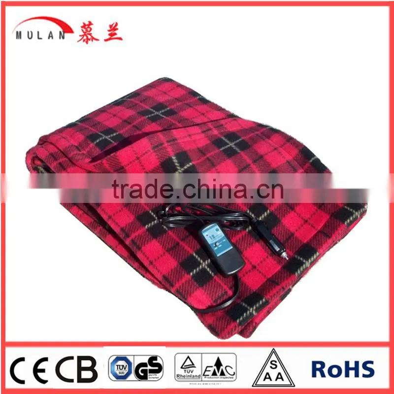 12V Heated Fleece Travel Electric Blanket for car