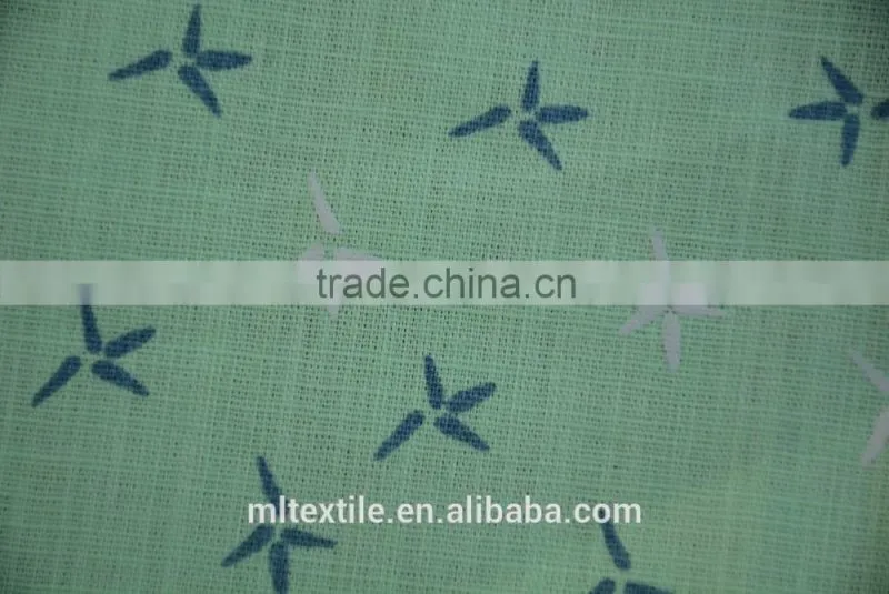 97%Cotton 3%Linen Printed shirt fabric