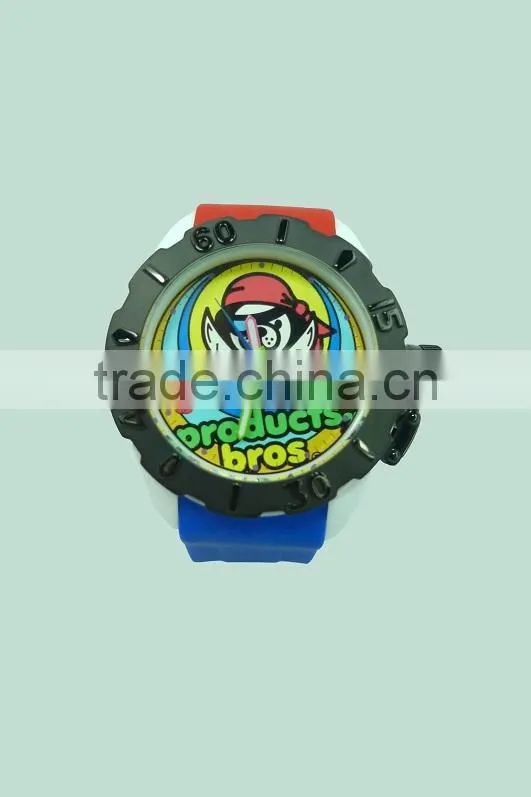 2016 Hot Sell Products Bros Pirate Baby Lion Unisex Waterproof PVC Band Rubber Wrist Blue Red Watch