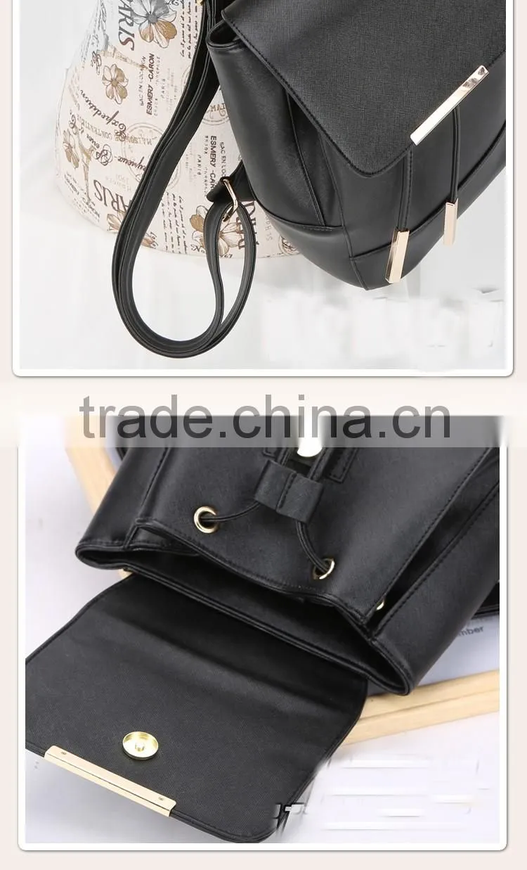 Custom oem print cheap pu leather backpack bags