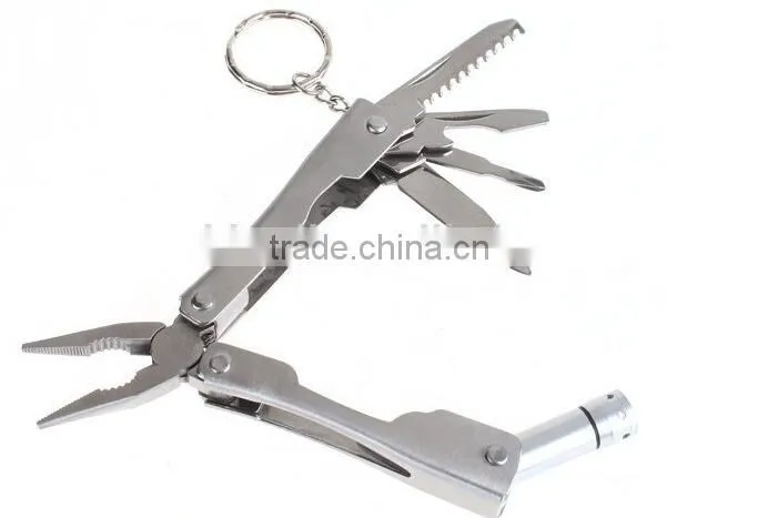 outdoor camping multi functional folding knife with LED